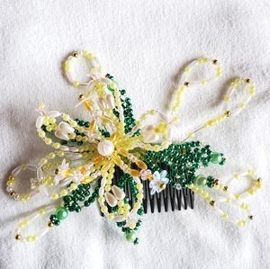 Custom Handmade Flowers Beads Hair Accessory